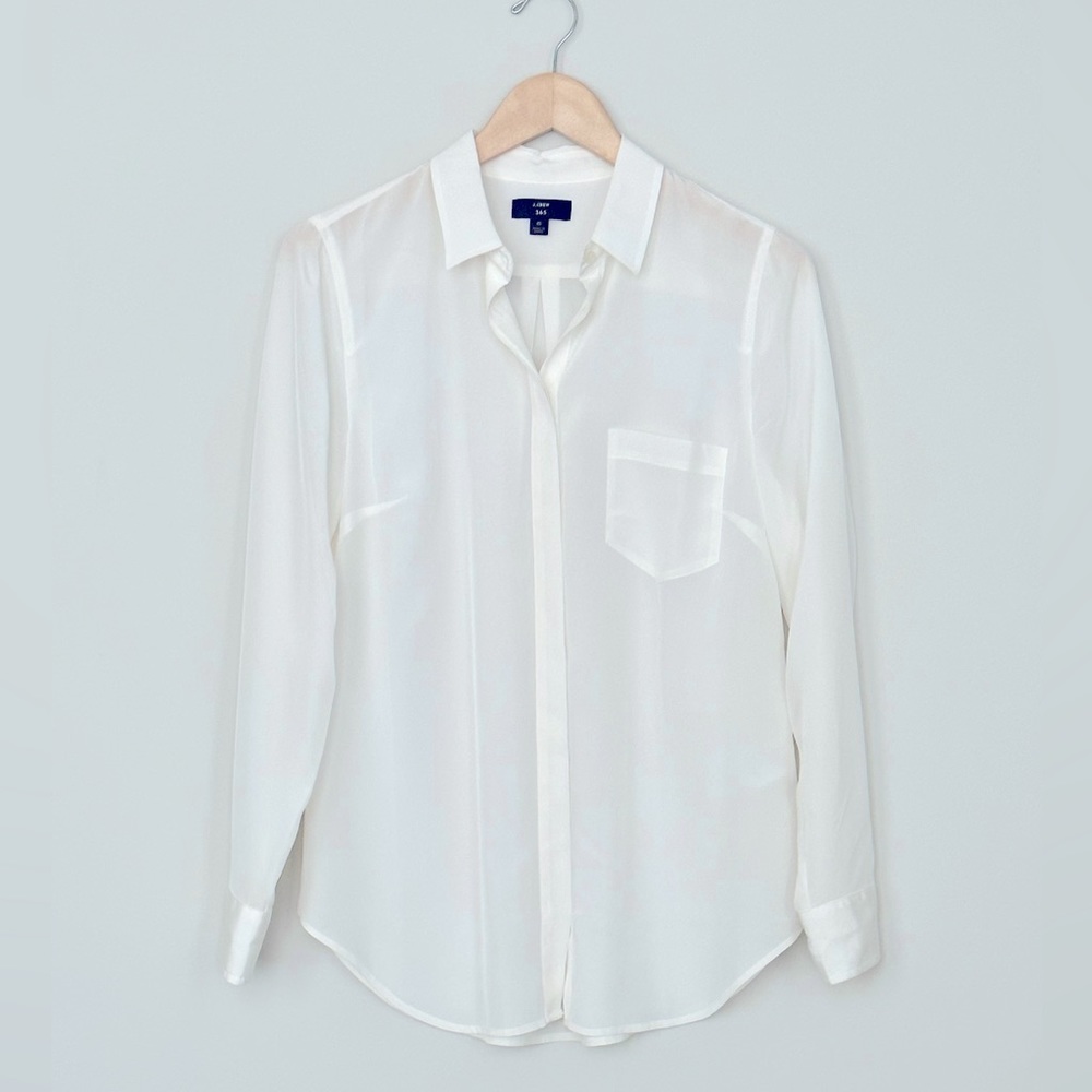 J. Crew silk button up ivory blouse size 6 NWOT